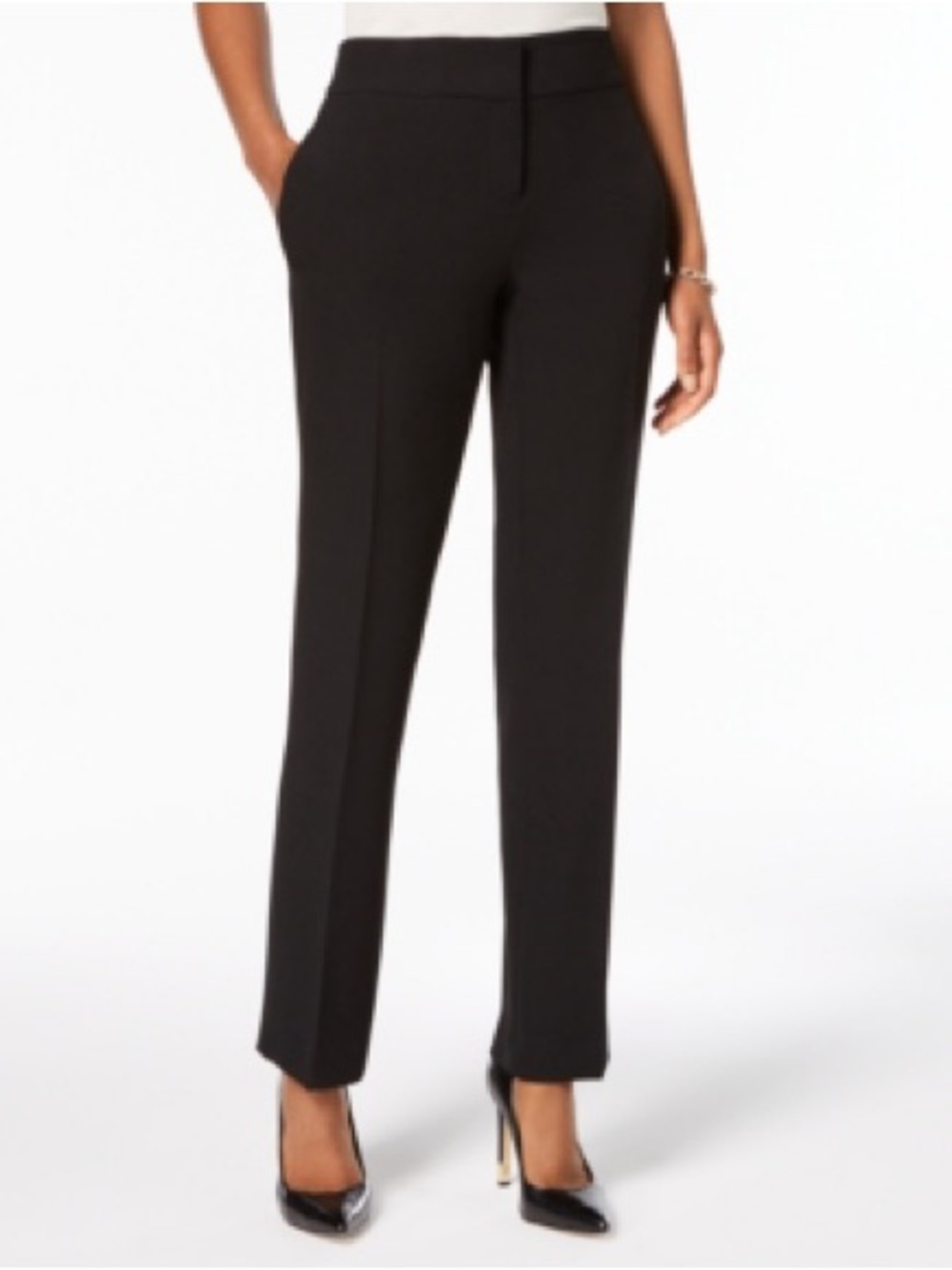 Black Straight Leg Trousers